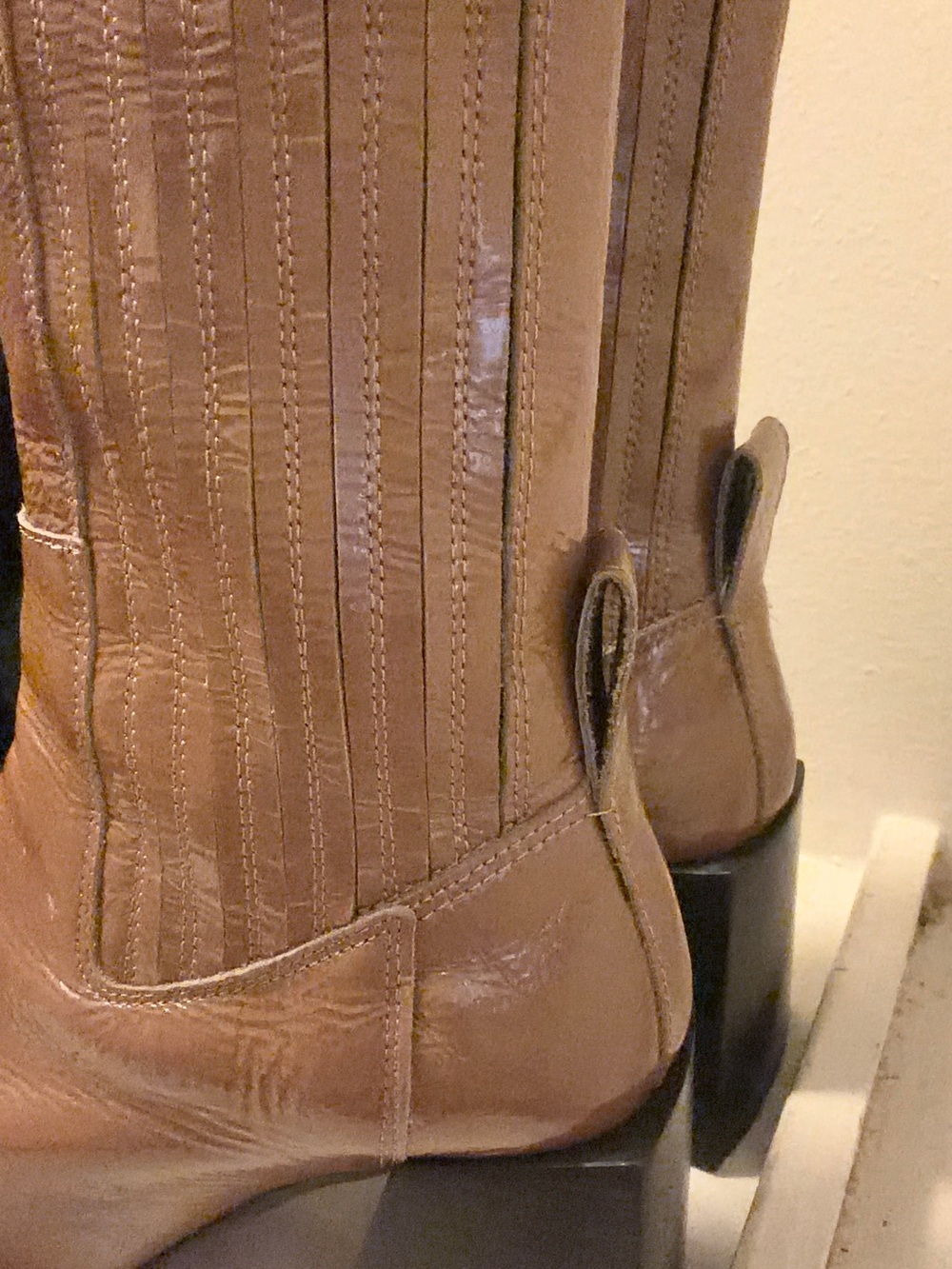 Steve Madden Brown Square-Toe Mid-Calf Booties - Picture 2 of 3